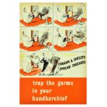 War Poster Trap Germs Coughs and Sneezes Spread Diseases UK