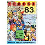 Advertising Poster Eureka 1983 French Inventions Science Scientist