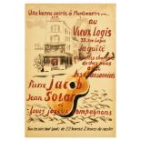 Advertising Poster Pierre Jacob Jean Solar Montmartre Music Concert