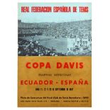 Sport Poster Davis Cup Tennis Ecuador Spain Semifinal 1967