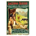 Advertising Poster Lactina Cow Feed Switzerland Suisse
