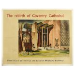 Travel Poster British Rail Rebirth Coventry Cathedral
