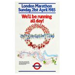 Sport Poster London Marathon 1985 LT Underground British Rail Running