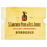 Advertising Poster Bordeaux Wine France S Larcher Pere Fils Jeune Alcohol Drink