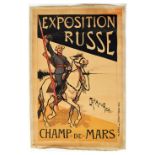 Advertising Poster Russian Exhibition Exposition Russe Horse Cossack Champ de Mars
