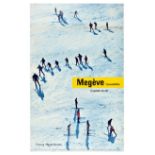 Travel Poster Megeve Ski France Sunny Capital Of Skiing Haute Savoie Winter Sport