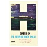 Travel Poster British Railways Depend On The Harwich Hook Route BR