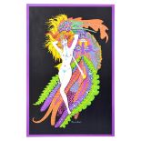 Advertising Poster Nude Psychedelic Blacklight Colourful Arderi