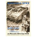 Sport Poster Mercedes Benz 300SL Le Mans Double Victory New Record Racing