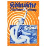 Advertising Poster Set Berliner Kolnische Illustrierte Zeppelin War Goethe Carl Bulcke Hockey