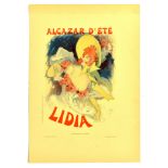 Advertising Poster Alcazar D'Ete Lidia Music Hall Paris Cheret