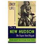 Advertising Poster New Hudson Super Steel Bicycle