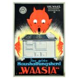 Advertising Poster Household Aga Kitchen Stove Waasia Devil
