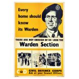 Propaganda Poster Civil Defence Corps Warden Section Recruitment