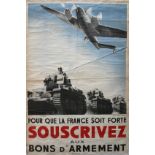 Propaganda Poster Armament Bond Tank Airplane France Photomontage