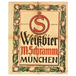 Advertising Poster Weissbier M-Schramm Beer Alcohol Drink Advertising