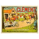 Advertising Poster Clement Cycles Automobile Car