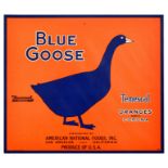 Advertising Poster Blue Goose Oranges American National Foods Los Angeles USA