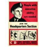 Propaganda Poster Civil Defence Corps Headquarters Section Recruitment