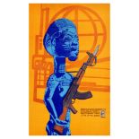 Propaganda Poster OSPAAAL Zimbabwe Solidarity Statue Rifle Weapon