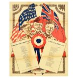 War Poster Victory Songs WWII France Allies UK USA Les Chants Victorieux
