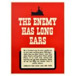 War Poster Enemy Has Long Ears Careless Talk WWII