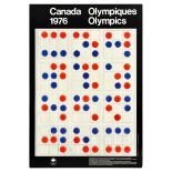 Sport Poster Montreal Canada Olympics 1976 Michael Snow Red Blue Dots