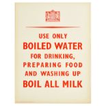 War Poster Boil All Milk WWII Boiled Water UK Home Front