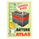 Advertising Poster Batterie Atlas Car Battery Esso Oil Automobile