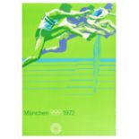 Sport Poster Munich Olympics 1972 Hurdle Otto Otl Aicher