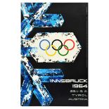 Sport Poster Innsbruck Olympics 1964 Tyrol Austria Snowflake