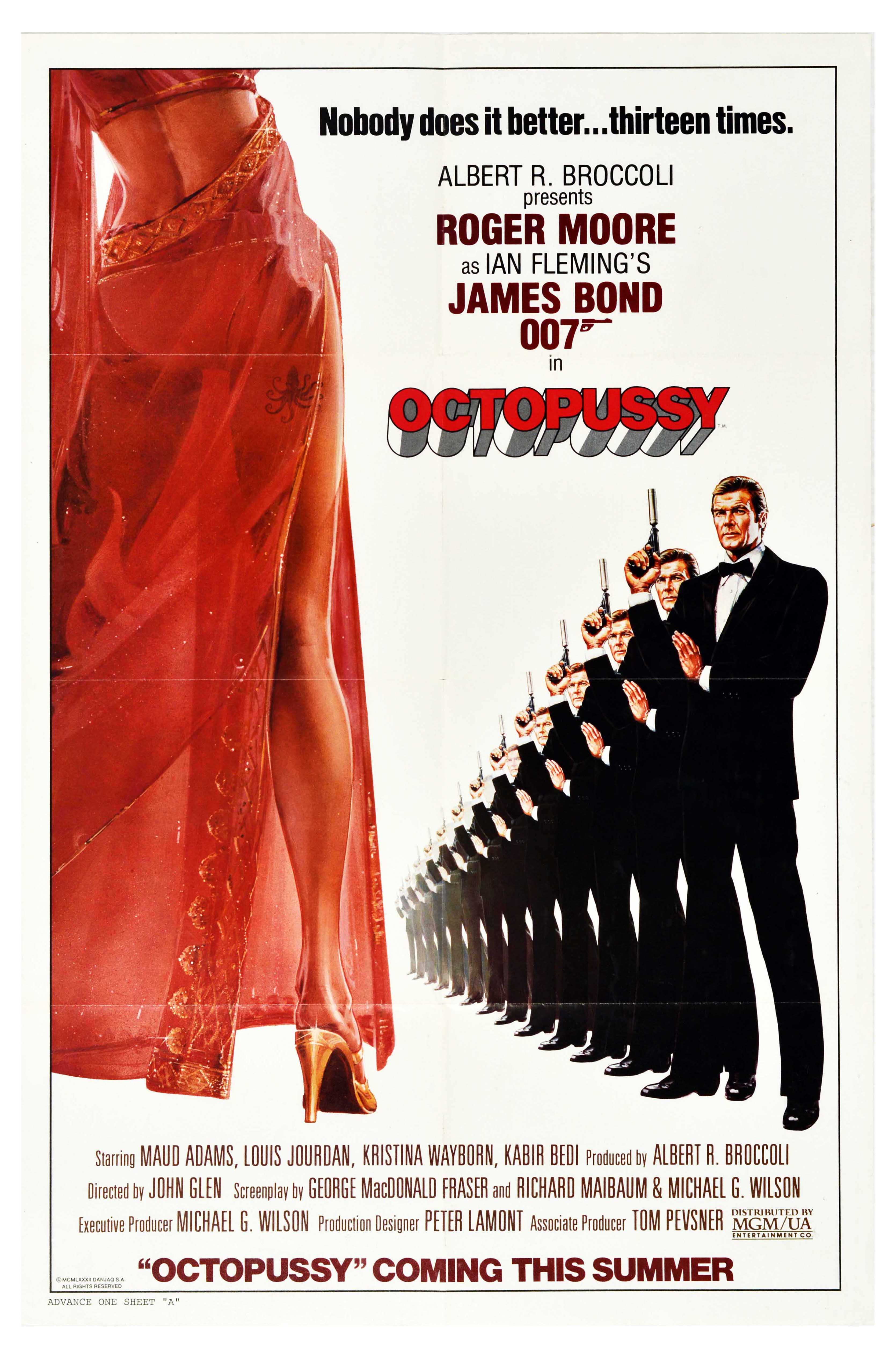 Cinema Poster James Bond 007 Octopussy Advance USA