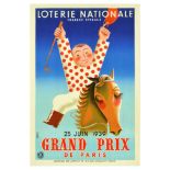 Sport Poster Loterie Nationale Art Deco Grand Prix Jockey National Lottery