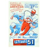 Sport Poster American Football Exhibition Rugby Pastis France