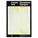 Sport Poster Montreal Canada Olympics 1976 Jean McEwen Yellow