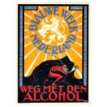 Propaganda Poster Blue Week Netherlands Get Rid Alcohol Devil Demon