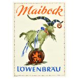 Advertising Poster Maibock Lowenbrau Beer Goat