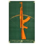 Propaganda Poster OSPAAAL Vietnam Solidarity Crossbow Rifle
