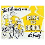 Propaganda Poster Bike To School Fun USA Cycling