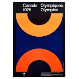 Sport Poster Montreal Canada Olympics 1976 Claude Tousignant Orange Yellow
