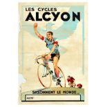 Advertising Poster Les Cycles Alcyon Bicycle Cycling France