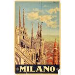 Travel Poster Milano ENIT Italy Cathedral