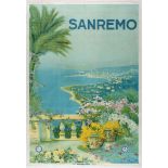 Travel Poster Sanremo Italy ENIT Liguria