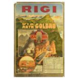 Travel Poster Rigi Mountain Switzerland Arth Goldau