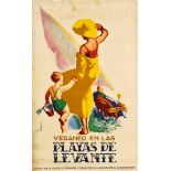 Travel Poster Levante Iberia Art Deco Spain Mediterranean Morell Family