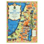 Travel Poster Holy Land Israel Palestine Illustrated Map National Savings