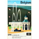 Travel Poster Belgium Spa Belgian National Railways Mineral Baths