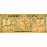 Travel Poster Southern Railway Isle Of Wight Island Map