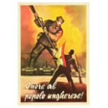 Propaganda Poster Soviet Invasion Hungary USSR Italy Anti Communist