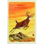 Advertising Poster Western Winchester Rifle Deer Hunting